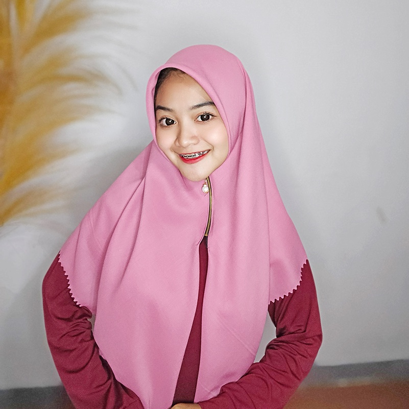 Paris Premium Zipper Hijab Segi Empat Zipper Hijab Segi Empat Sleting Paris Premium Zipper