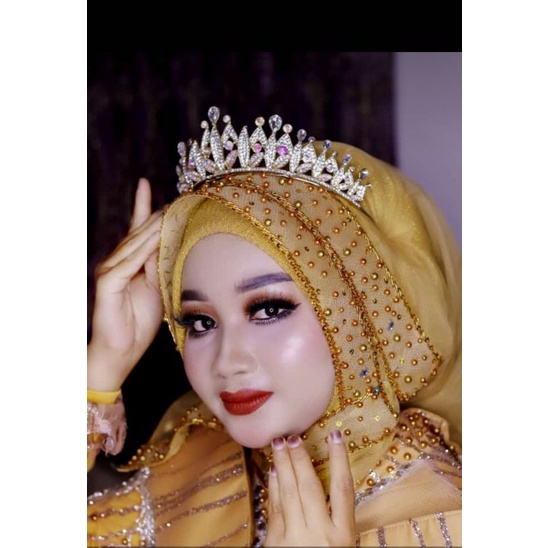 slayer payet/mutiara daimond pelangi/slayer veil/hijab akad/hijab instan