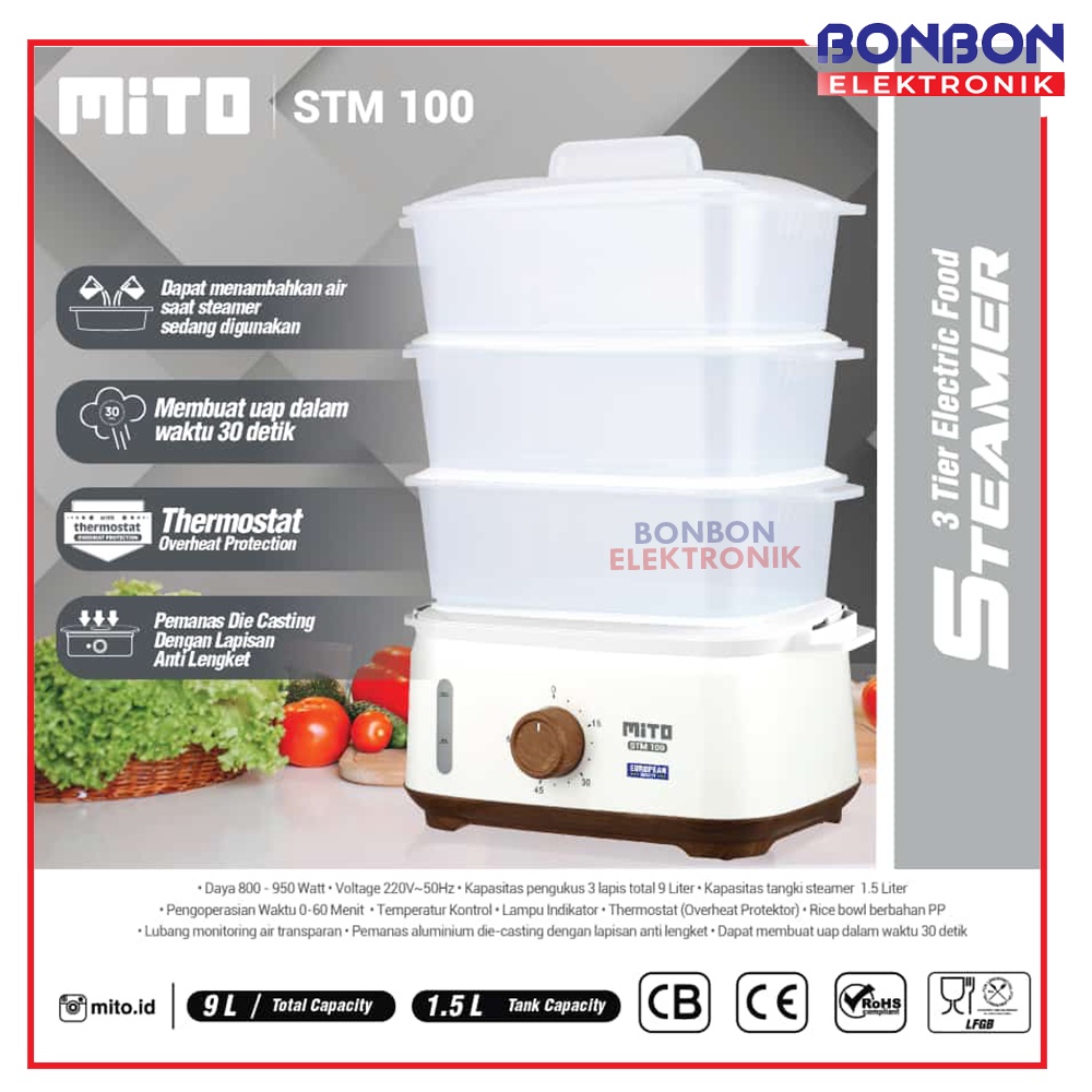 Mito Electric Food Steamer STM 100 / STM100 Pengukus Makanan