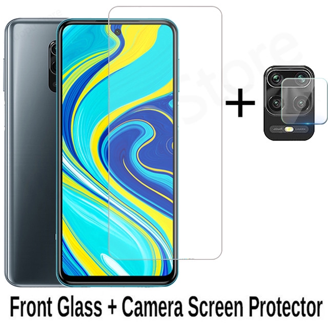 2 In 1 Pelindung Layar Tempered Glass+Lensa Kamera Untuk Xiaomi Redmi Note 9s 9 Pro Max