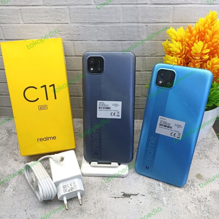realme relmi c11 2021 4 64 gb hp second seken bekas fullset batangan