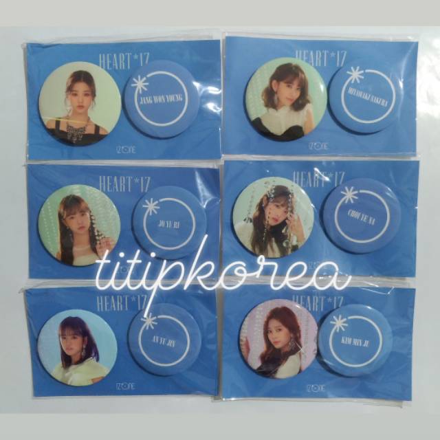 READY STOCK - OFFICIAL IZ*ONE PIN BUTTON SET HEART*IZ POP UP STORE - IZONE HEARTIZ