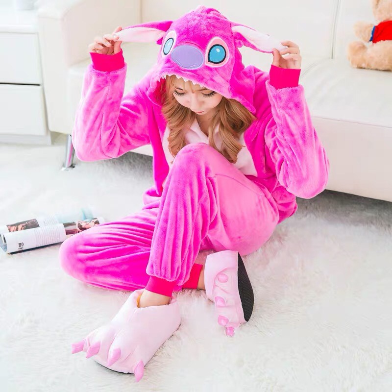 BAJU ONESIE LILO STITCH PINK PIYAMA KOSTUM COSPLAY