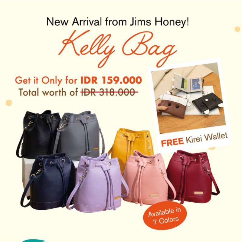 CALLY BAG JIMSHONEY ORIGINAL 2in1 ransel PROMO TAS SELEMPANG WANITA JIMS HONEY FREE DOMPET REAL COD