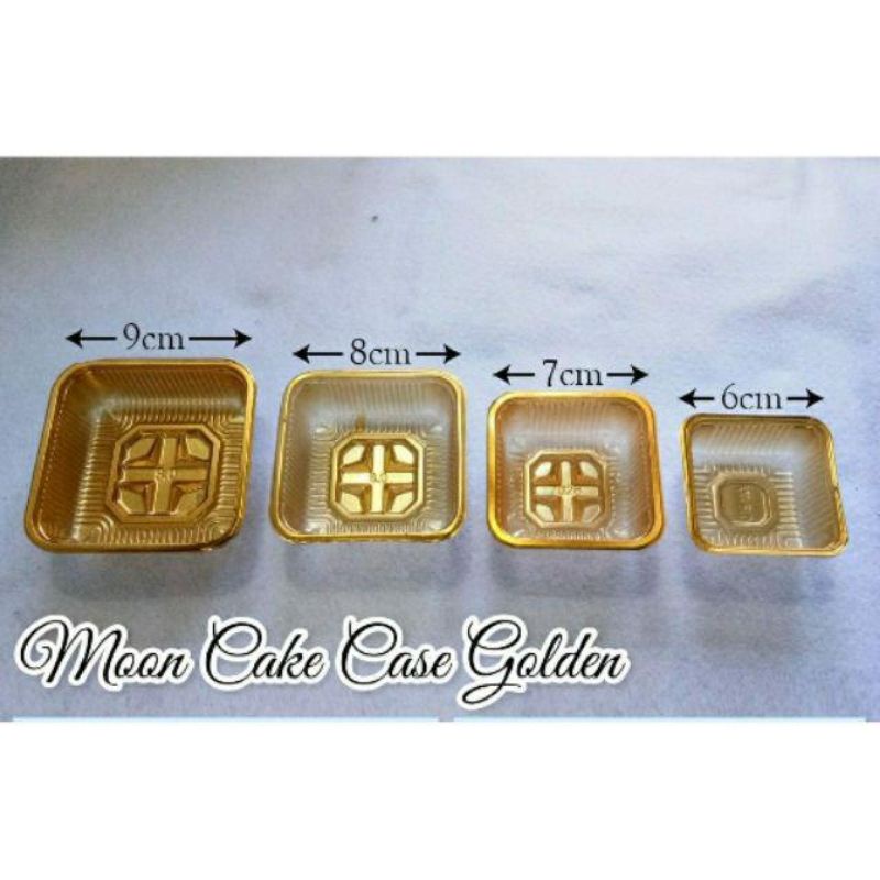 MOON CAKE TRAY ISI 10 PCS / COOKIES TRAY - GOLD