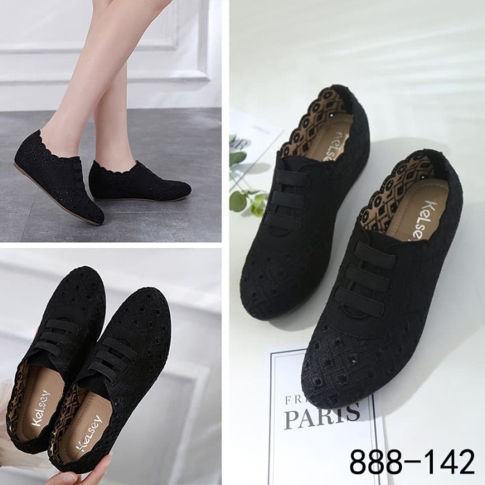 Kelsey Wedges 888-142||Sepatu Wanita Cantik|Sepatu Import Murah