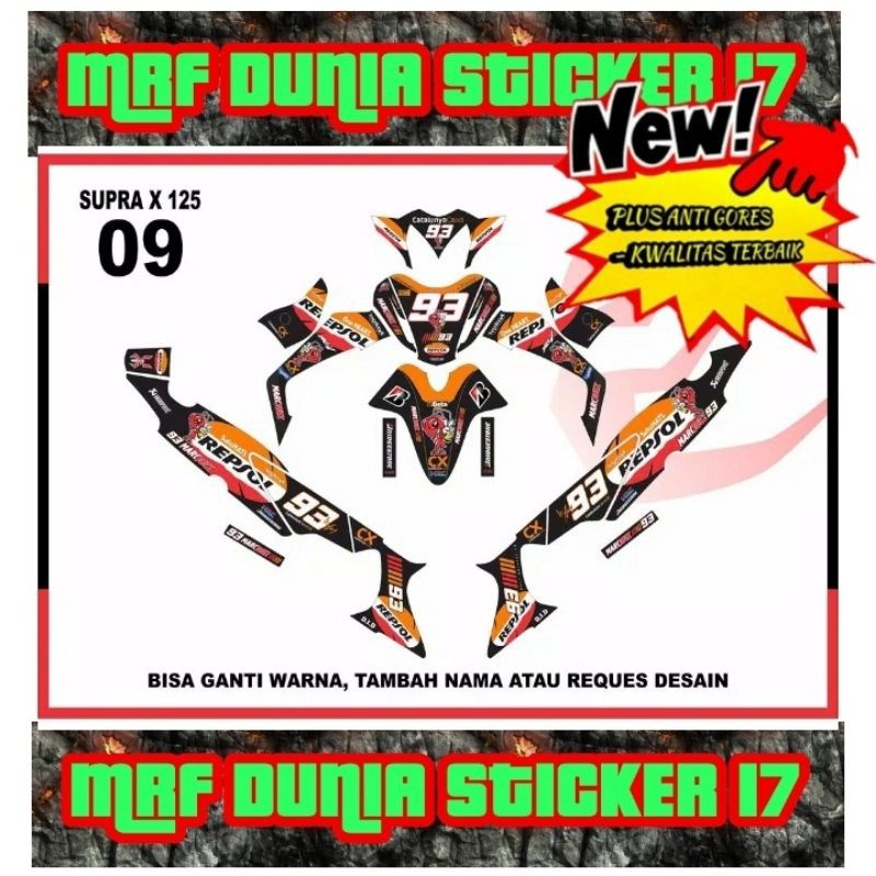 Sticker decal Supra X 125 Full Body Supra X 125 decal Sticker Supra X 125 Sticker Supra X 125 09