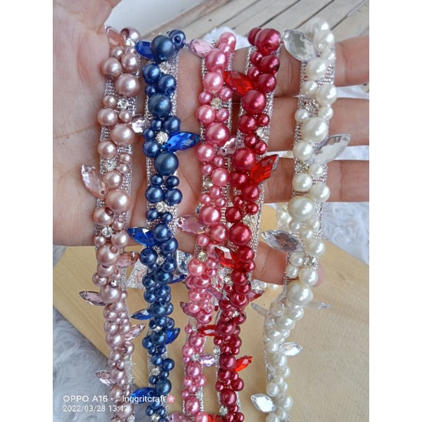 Payet Rangkai/ Mutiara Rangkai Sampan/ Permata Rangkai/lebar 1cm panjang 20cm