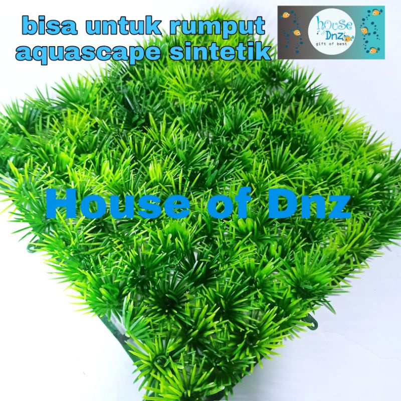Rumput Aquarium Hiasan Dasar Aquascape Sintetis Mini