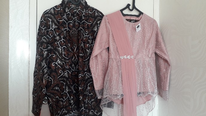 Batik Couple Kebaya Tunangan Amalia Brown Kondangan Lamaran Wisuda