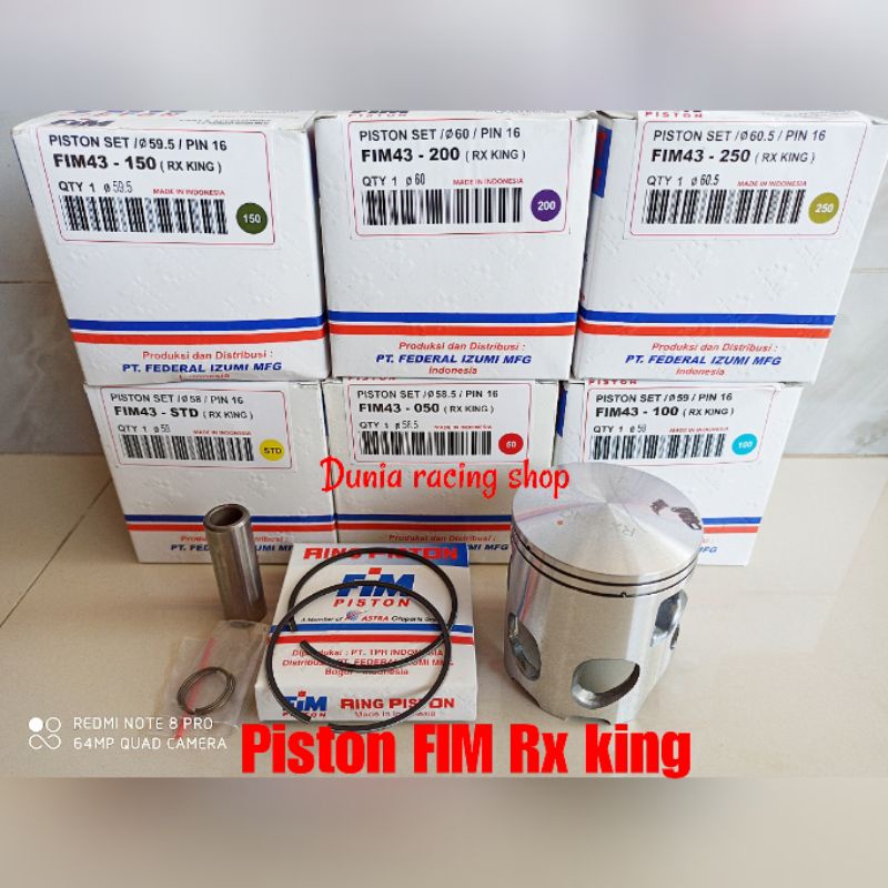 Piston Fim Seher Fim RX king F1ZR Force one Standar 25 50 75 100 125 150 175 200 225 250 275 300 350 400 1set Seher Ring seher Pin