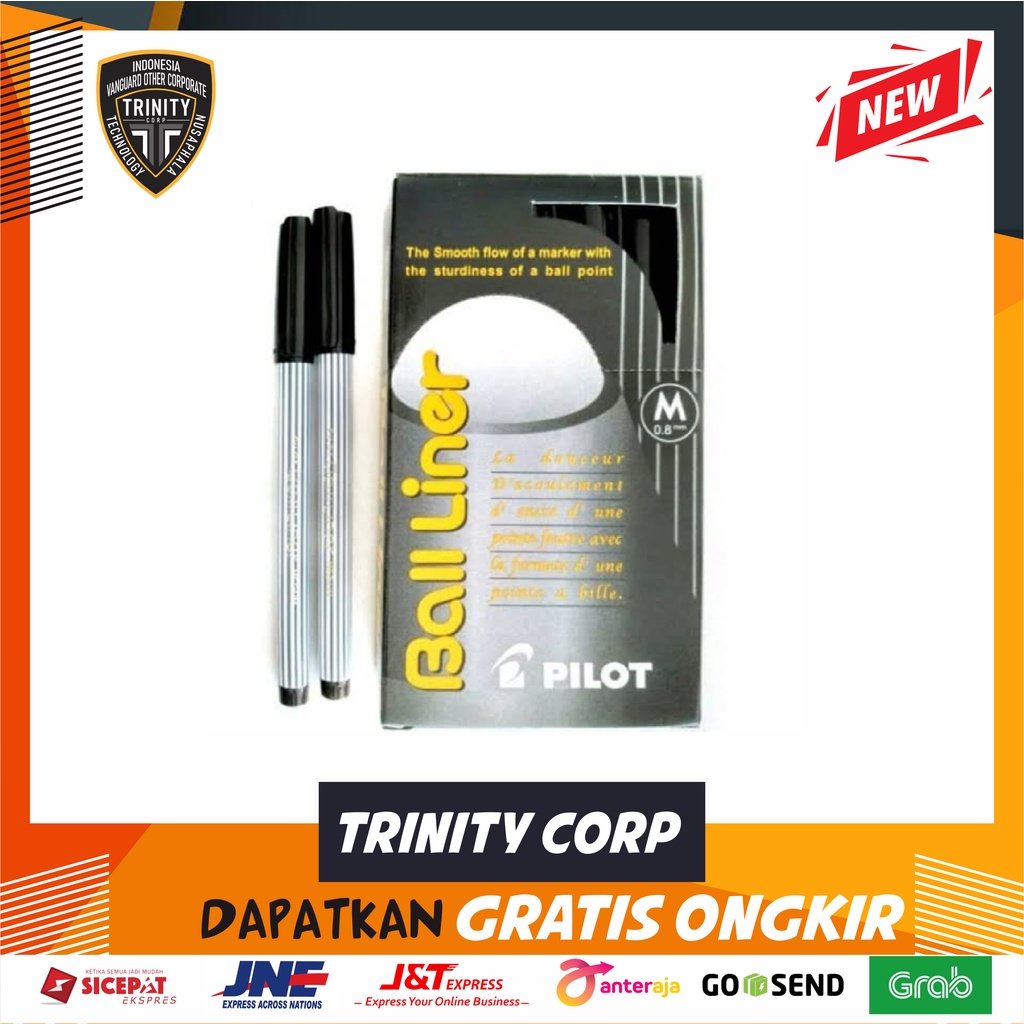 

Ballpoint Pilot Ball liner (warna Hitam/Biru) PILOT - Hitam