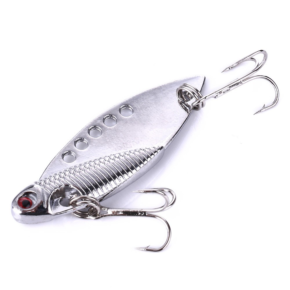 HENGJIA 6PCS/Lot Metal Spoon Bait 5CM 11G Gold/Silver cicada Vibrating Fishing Lure VIB swimbait Artificial Fishing LURES