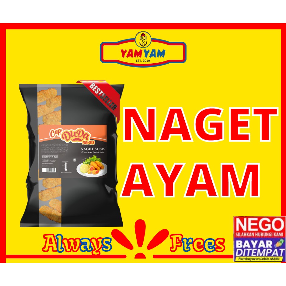 

Naget Nagget Ayam 250 gr 250gram Jumbo Premium Beku Goreng Siap Makan Murah isi Banyak Halal