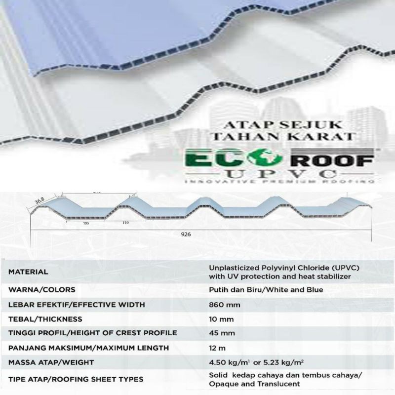 atap upvc ecoroof