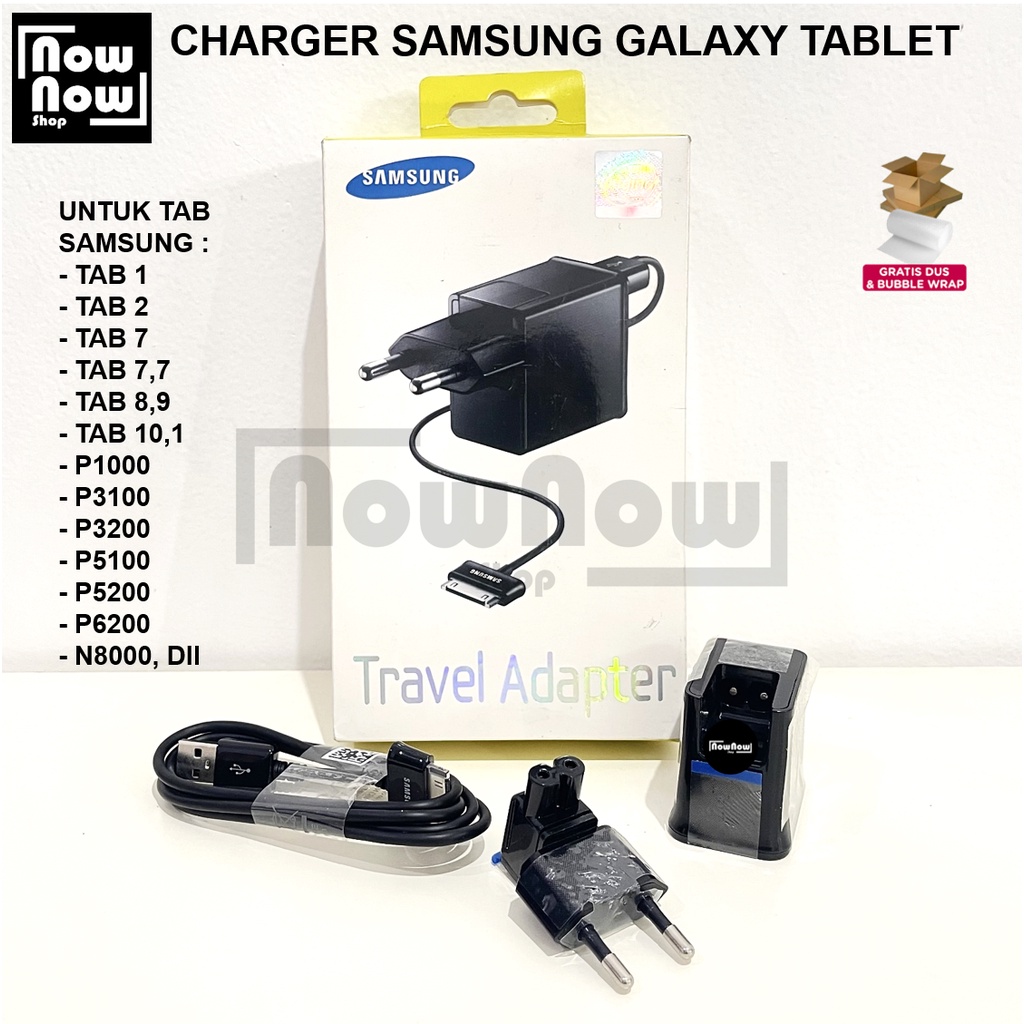 Charger Samsung Galaxy Tablet Tab 1 / 2 / 7 / 7,7 / 8,9 / 10,1 / P1000 P3100 P3200 P5100 P5200 P6200 N8000 Travel Adapter Charger Carger Casan Cas FullSet Original