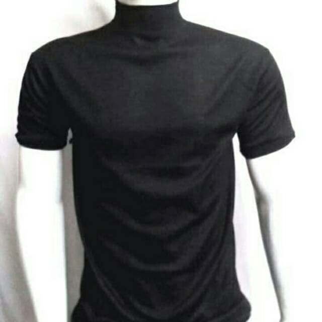 Kaos Hitam Polos Kerah Tinggi/Kaos Hitam Polos/Kaos Kerah Tinggi Putih Polos/Baju Kerah Tinggi