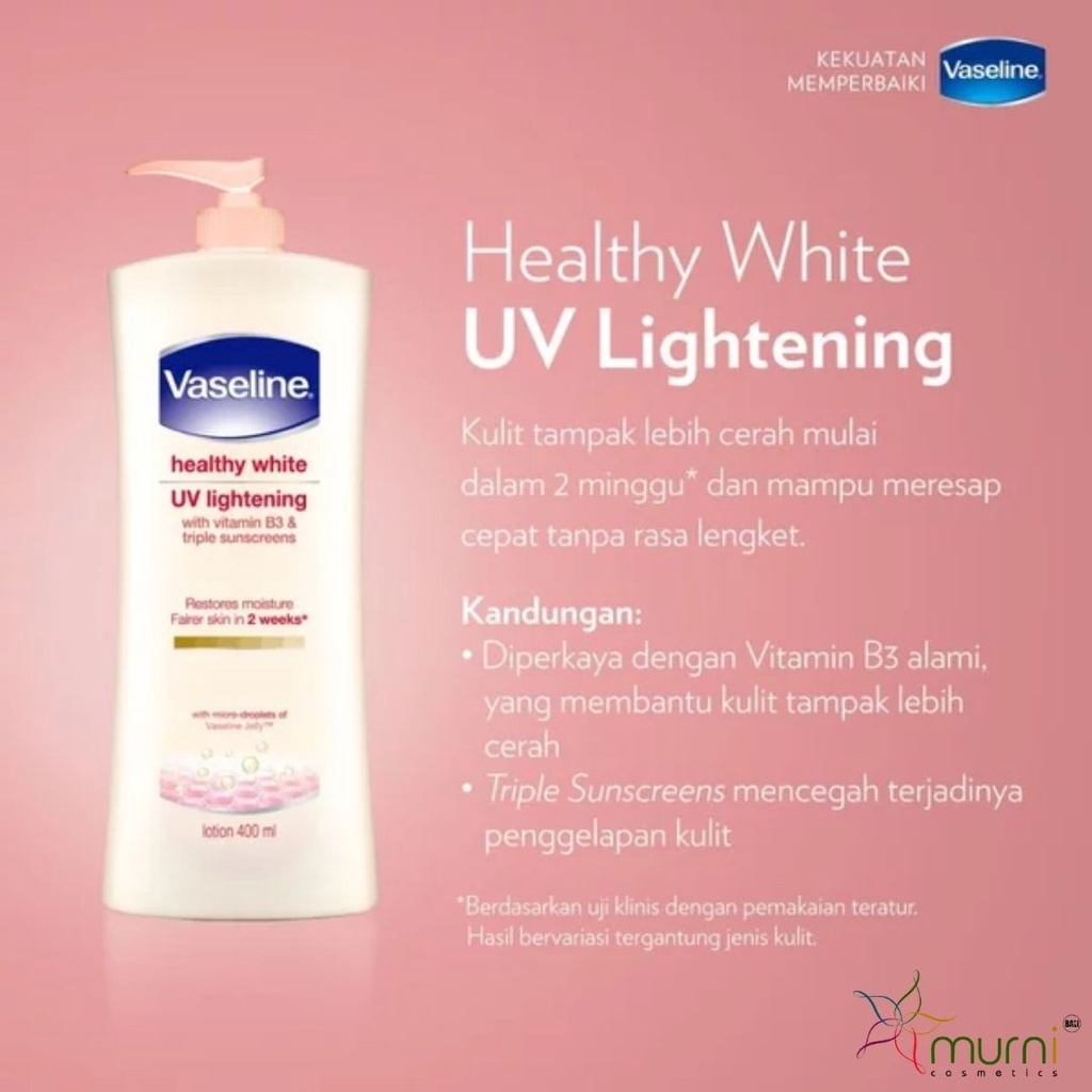 VASELINE HEALTHY WHITE UV BRIGHTENING HAND&amp;BODY LOTION 400ML