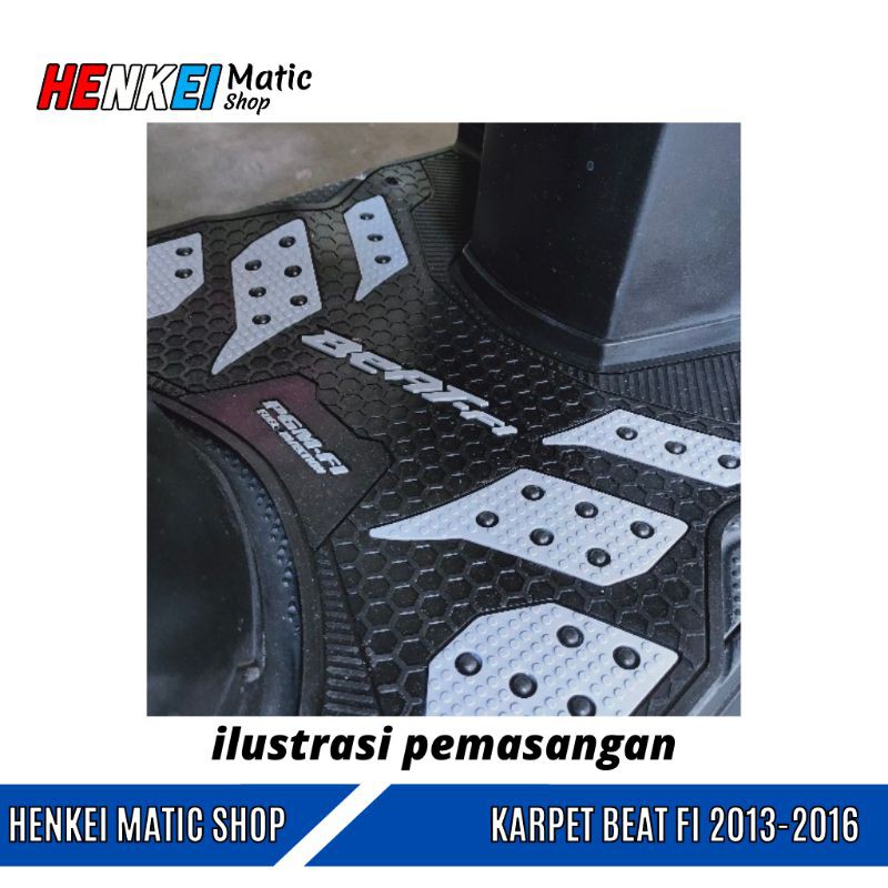 Monster Keset Motor Beat Karpet Beat Fi Tahun 2013 - 2016 Pijakan Alas Kaki Motor Beat Lama