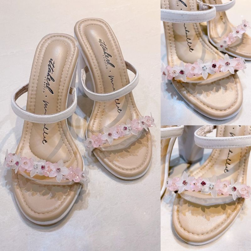 (NEW) Ittaherl x Mmehuillet Mistery Box 90mm Blockheels Blush 36 // Sandal Hak Wanita