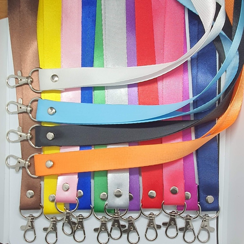 Tali Lanyard id card Polos 2 cm Gantungan Tali id 2cm Kaitan Cantolan Tali id card 2 cm Polos Cantel