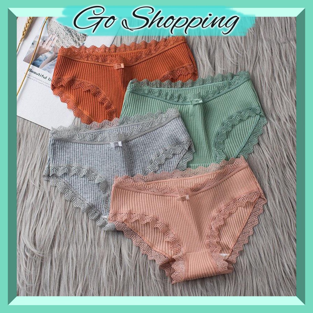 GO! CD044 CELANA DALAM WANITA UNDERWEAR RENDA KOLOR SEGITIGA CEWEK BAHAN LEMBUT SIZE L XL COD