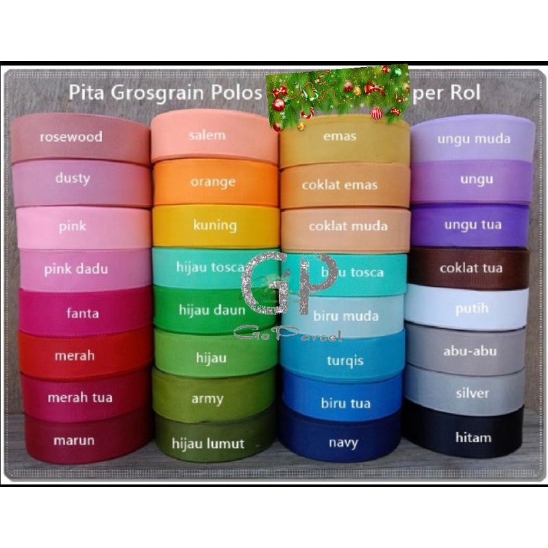 ( Rol 20 Yard ) PITA GROSSGRAIN POLOS 1 IN ( 2.5 CM ) - GIFT RIBBON POLYESTER 25 MM 1 INCH 2,5CM