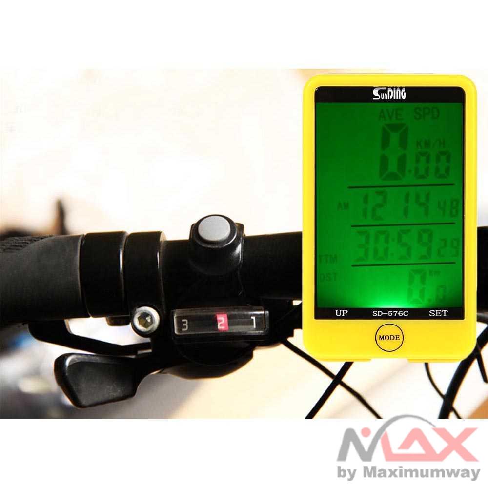 SUNDING Odometer Speedometer Wireless Monitor Sepeda - SD-576C Warna Hitam