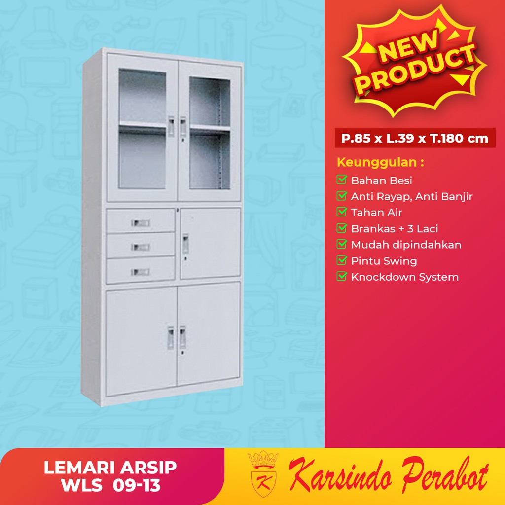 Lemari Arsip/Filling Cabinet/Lemari Kantor WLS 09-13 Import anti air