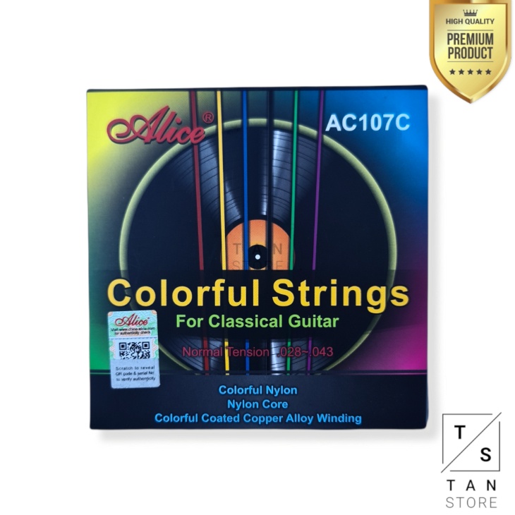 ORIGINAL 1 SET SENAR GITAR KLASIK NYLON WARNA WARNI ALICE