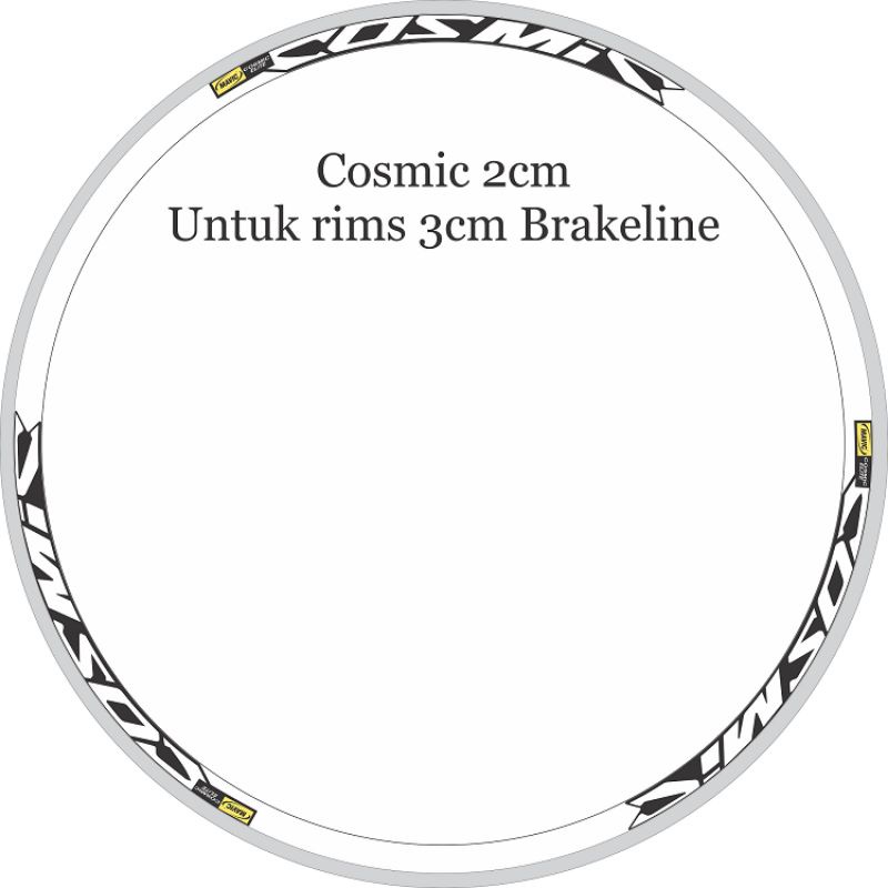 Decal Sticker Stiker decals rims velg rim Fixie Roadbike 700c Cosmic Ellipse Zipp