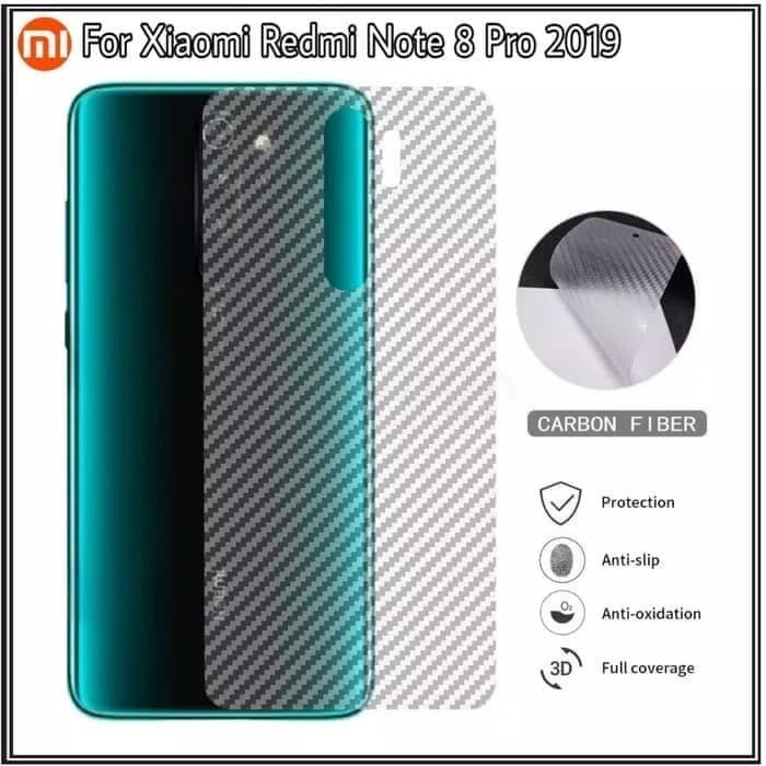 XIAOMI REDMI NOTE 8 8 PRO Anti Gores Belakang Back Skin Carbon Transparan