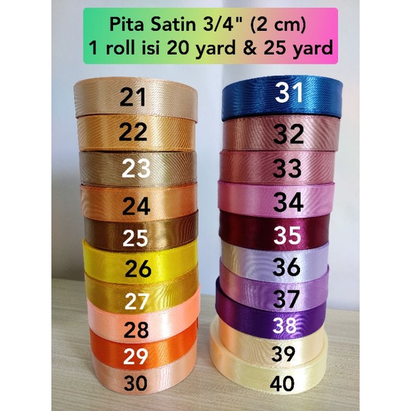 Pita Satin 2 cm /Jual Per Meter