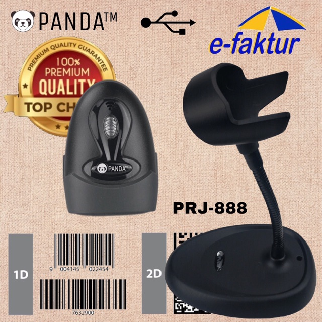 BARCODE SCANNER 2D/1D PANDA PRJ-888A (QR CODE-MAXICODE-DATA MATRIX-PDF417-AZTEC-E-FAKTUR-EFAKTUR)