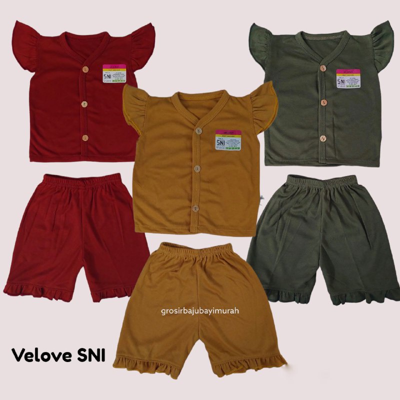 Setelan perempuan rempel merk VELOVE SNI 6-24bln