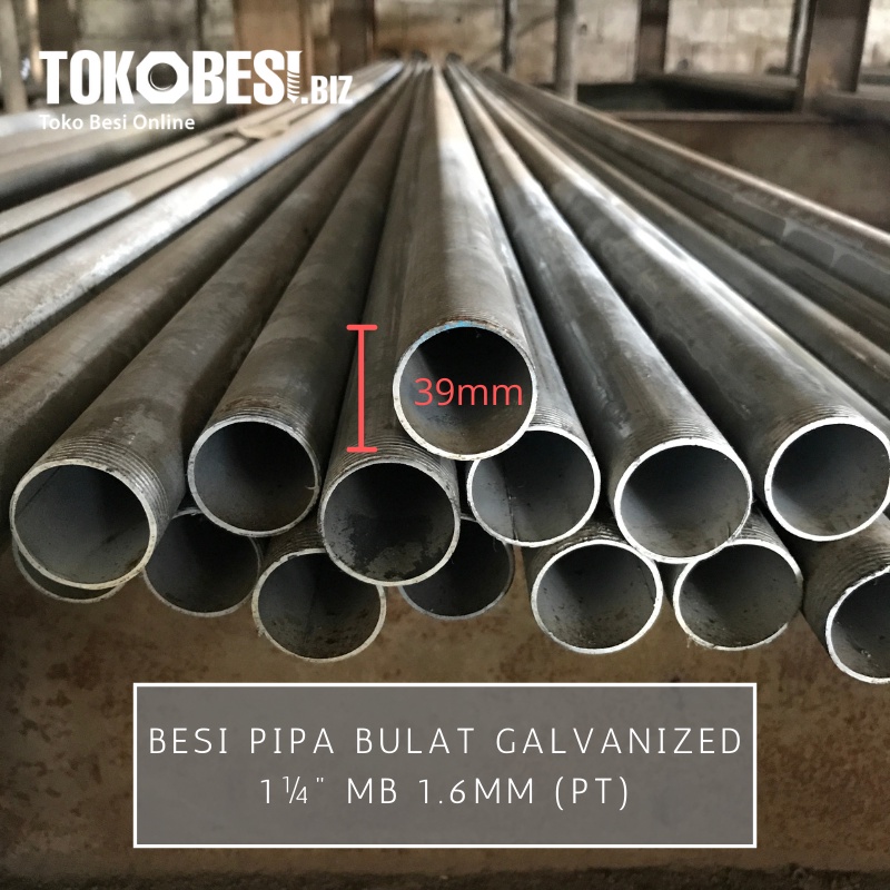 Besi Pipa Bulat Galvanized 1¼" 1.6mm (pt)