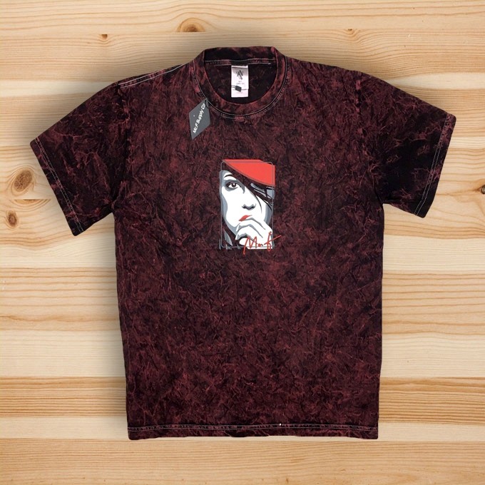 KAOS TSHIRT MCF MC.F SUPPLY CO. GIRLS SMOKING  TIE DYE PRINTED TEES MAROON