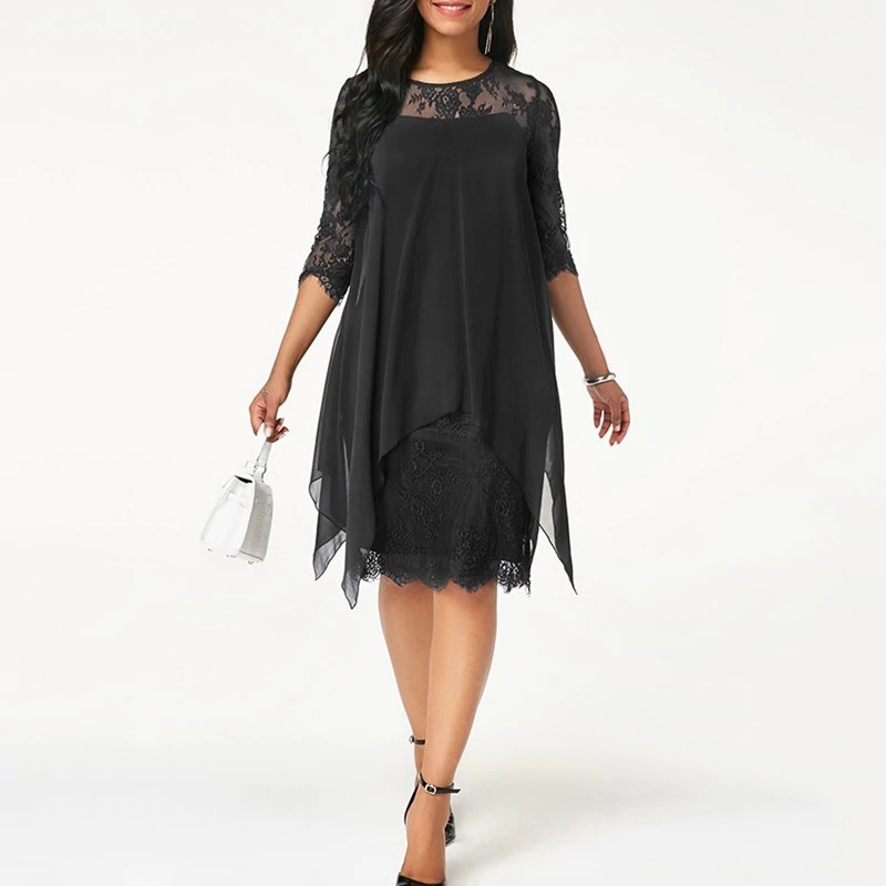 chiffon overlay dress plus size
