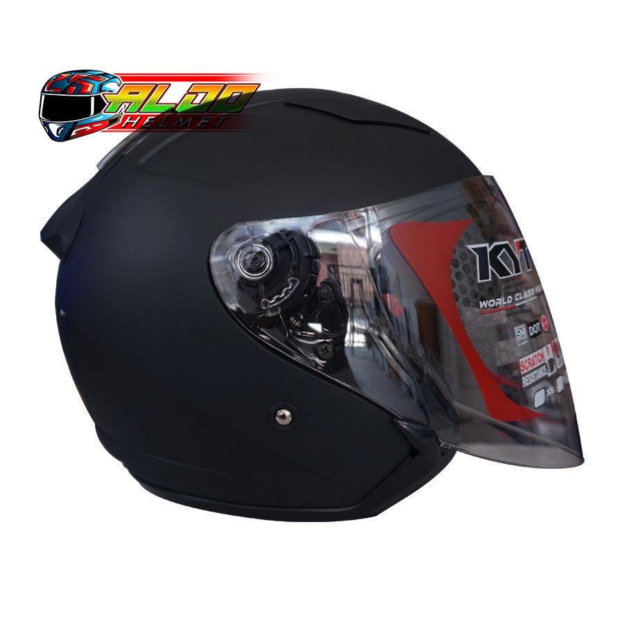 Helm Kyt Galaxy Flat R Black Doff Orinal / Kyt Galaxy 2 Visor Termurah / Helm Kyt Double Visor SNI
