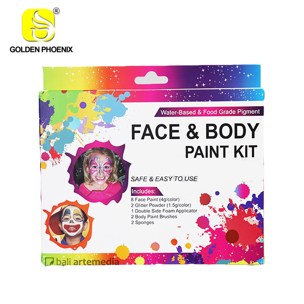 Golden Phoenix Face &amp; Body Paint Kit Set 8