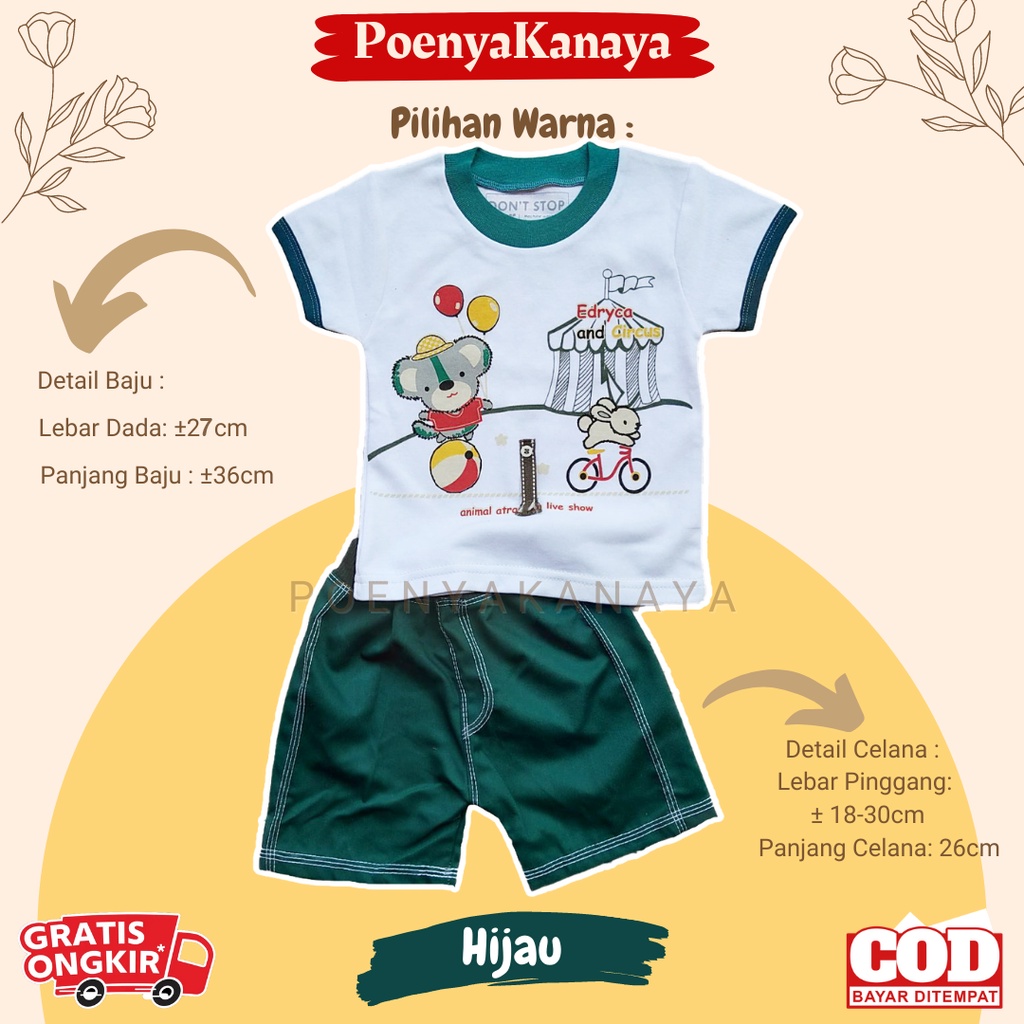 Setelan Baju Bayi Pendek Laki - Laki CIRCUS Don't Stop 3-12 Bulan STL58