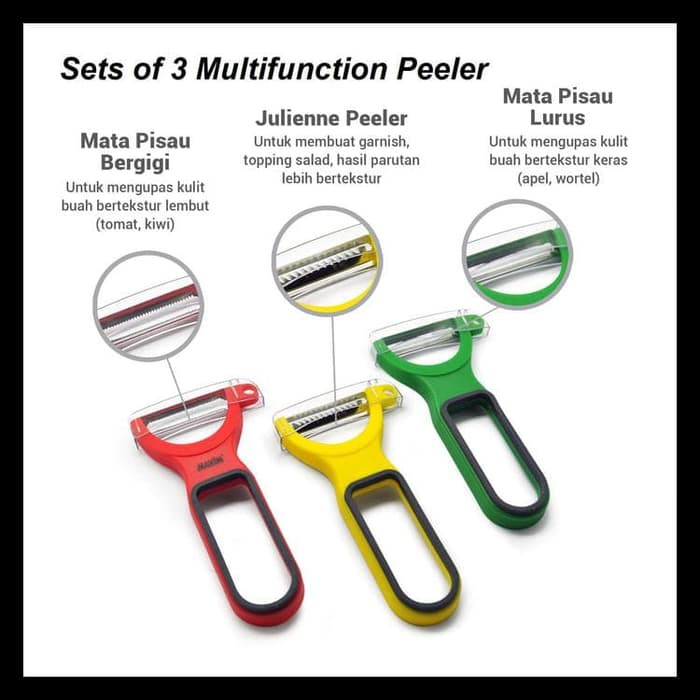 MAXIM TOOLS SET OF 3 MULTIFUNCTION PEELER / PENGUPAS