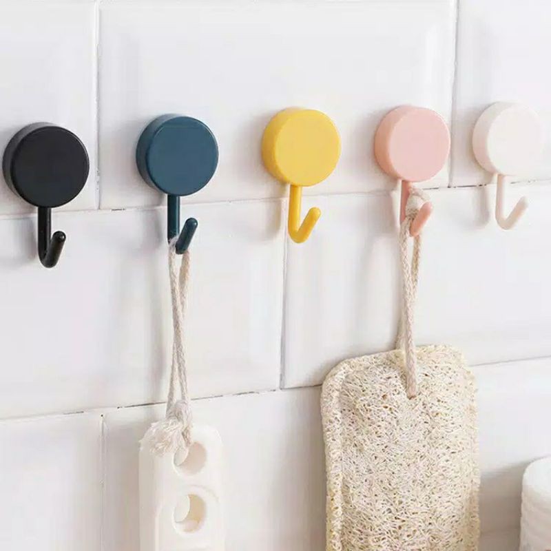 10 PCS Gantungan Hook Tempel Baju Dinding Serbaguna Kamar Mandi Dapur Bulat