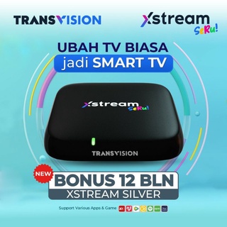TRANSVISION XSTREAM SERU Android TV Box + FREE Paket Silver 12 Bulan