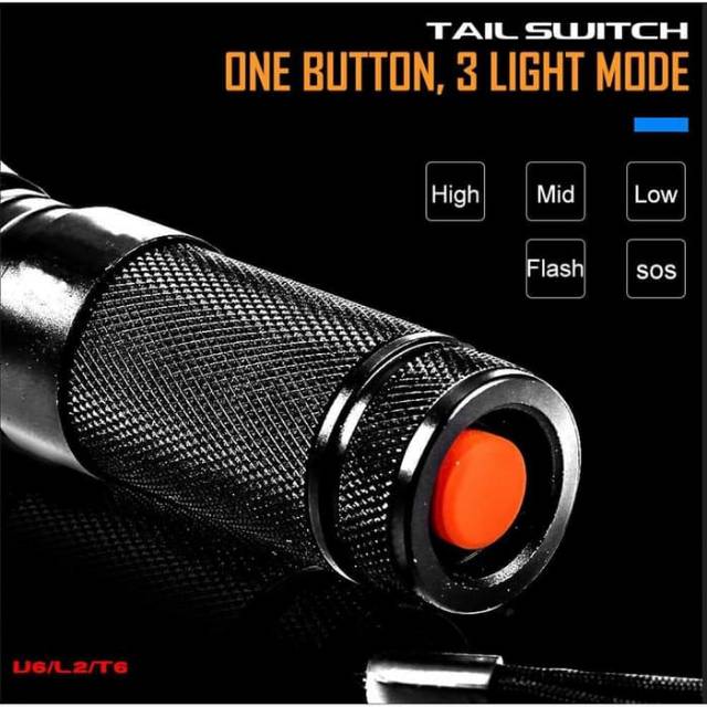 Senter LED Cree Super Terang XM-L E97 T6 5000 Lumens Jarak Jauh Outdoor Baterai 26650 18650 AAA x3