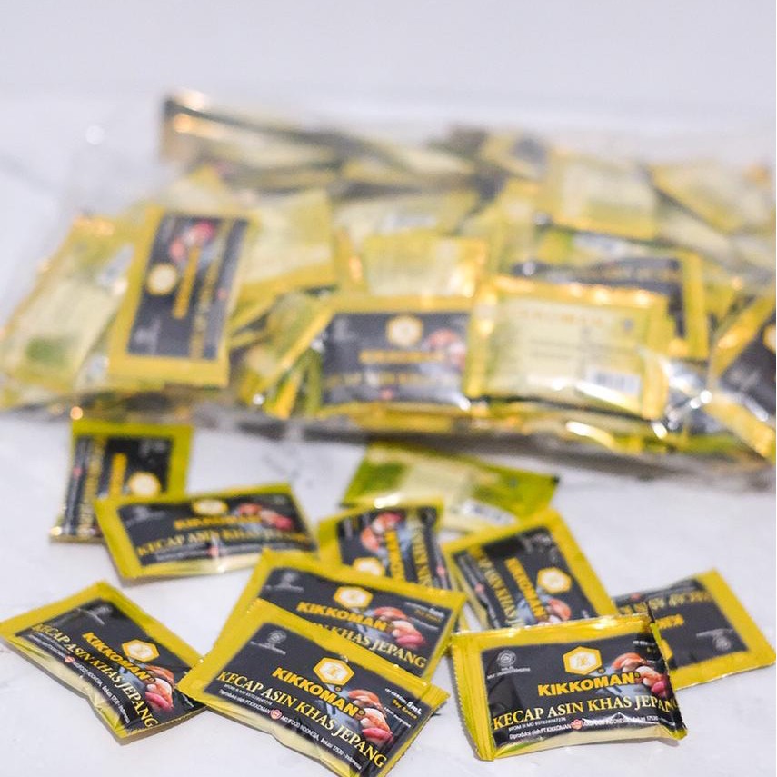 KIKKOMAN KECAP ASIN KHAS JEPANG SACHET 5ML HALAL SOY SAUCE JAPANESE SUSHI SASHIMI ISI 10 SACHET