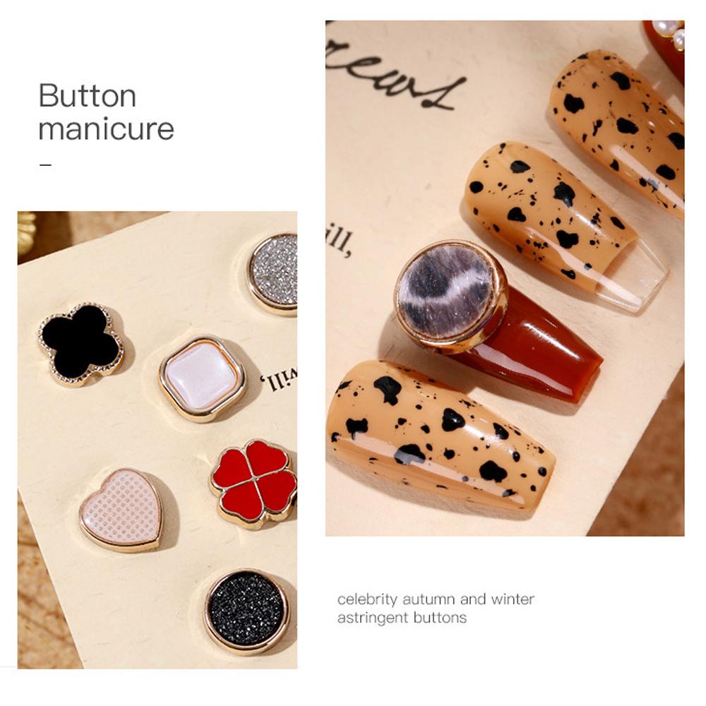 AUGUSTINA Agustina 3D Nail Art Dekorasi 10Pcs/lot Leopard Skin Tiga Dimensi Alloy Amber Shell Dekorasi