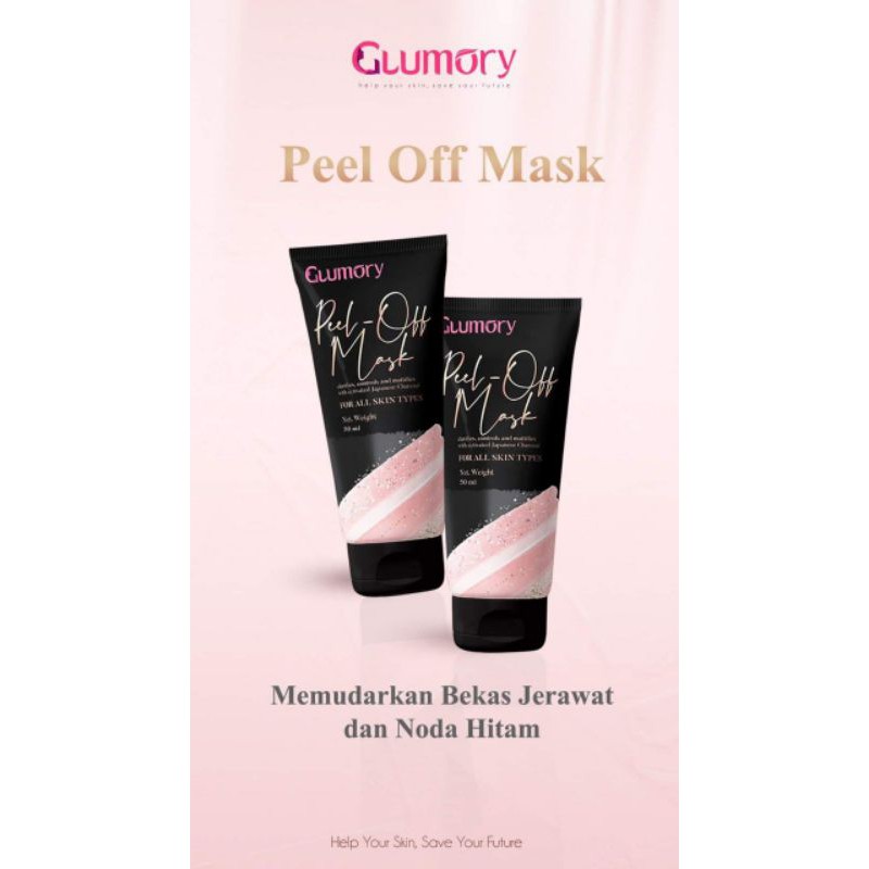 Glumory Masker Wajah peel off mask Tube masker muka glowing masker wajah kecantikan perawatan herbal