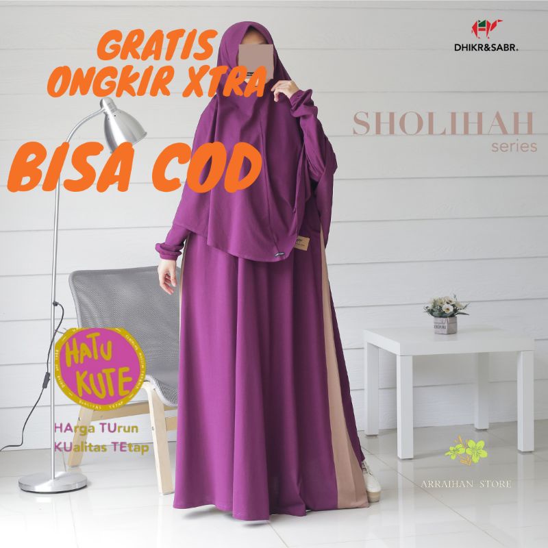 Terbaru Gamis Syari Premium Dhikr&Sabr Sholihah Ungu