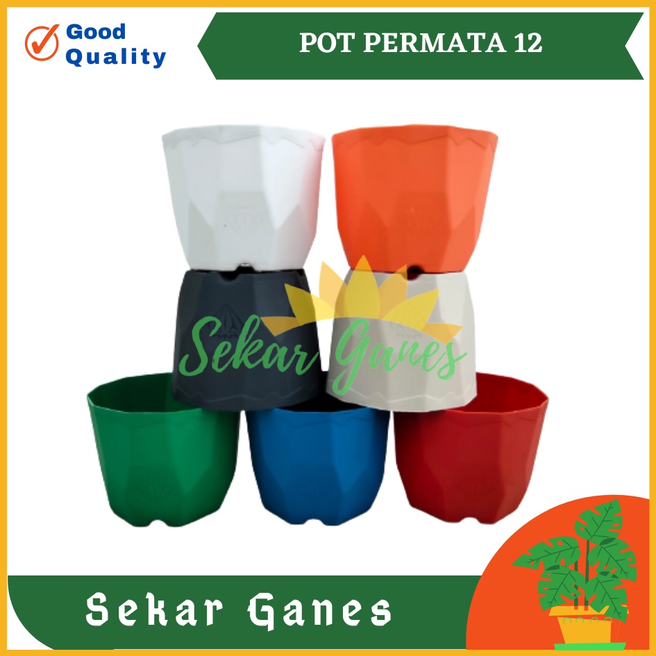 Pot Permata 12 Da 10.5cm Putih Merah Biru Hijau Ivory Pot Kaktus Mini Murah Bkn Pot Tawon 10 12